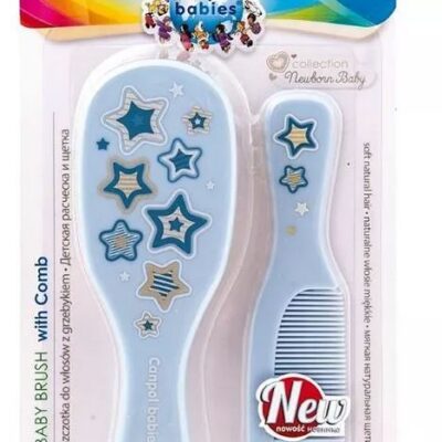 Canpol Babies: Hrebienok & kefka (Newborn, sv. modrý)