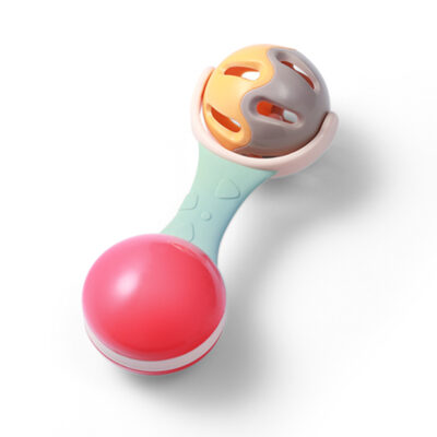 Hrkálka, hryzátko pre bábätko so zvukom, Lopta - pastel