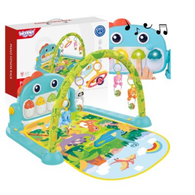 Interaktívna edukačná hracia podložka so zvukmi Dino, zelená