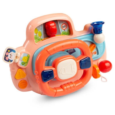 Interaktívna hračka so zvukom, volant - růžový