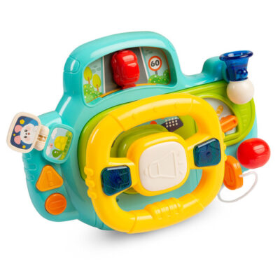 Interaktívna hračka so zvukom, volant - tyrkysový