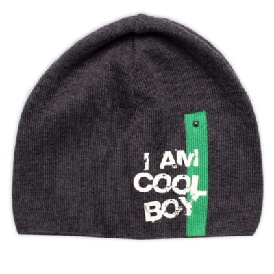Jarná, jesenná čiapka I am Cool Boy, grafit, 40-46 cm