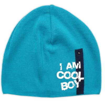 Jarná, jesenná čiapka I am Cool Boy, tyrkys, 40-46 cm