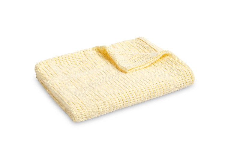 Jemná ažurková bavlnená dečka 110x70 - krémová