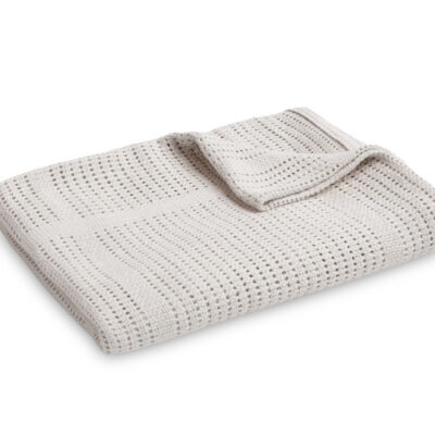 Jemná ažurková bavlnená dečka 110x70 - šedá