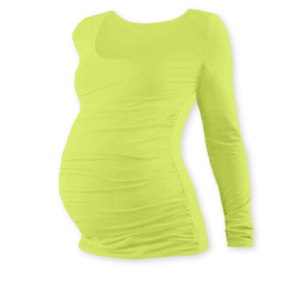 JOŽÁNEK Tehotenské tričko Johanka s dlhým rukávom - sv. zelená