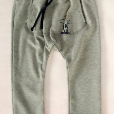 K-Baby Štýlové detské nohavice, tepláky s klokanim vreckom - šedé, veľ. 68