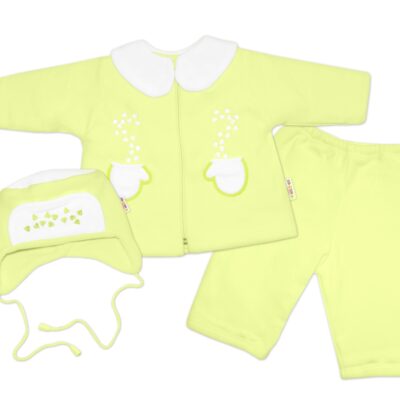 Kabátik, čiapočka a nohavice Baby Nellys ®- zelená, veľ. 68