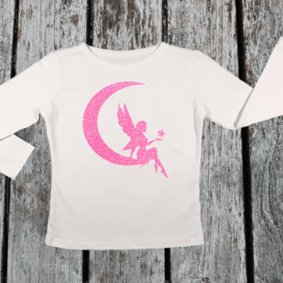 KIDSBEE Dievčenské bavlnené tričko Fairy - biele, veľ. 98