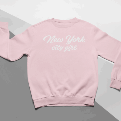 KIDSBEE Moderná detská dievčenská mikina New York City Girl - ružová, veľ. 134