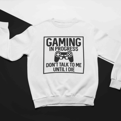 KIDSBEE Štýlová chlapčenská tepláková mikina Gaming - biela, veľ. 98