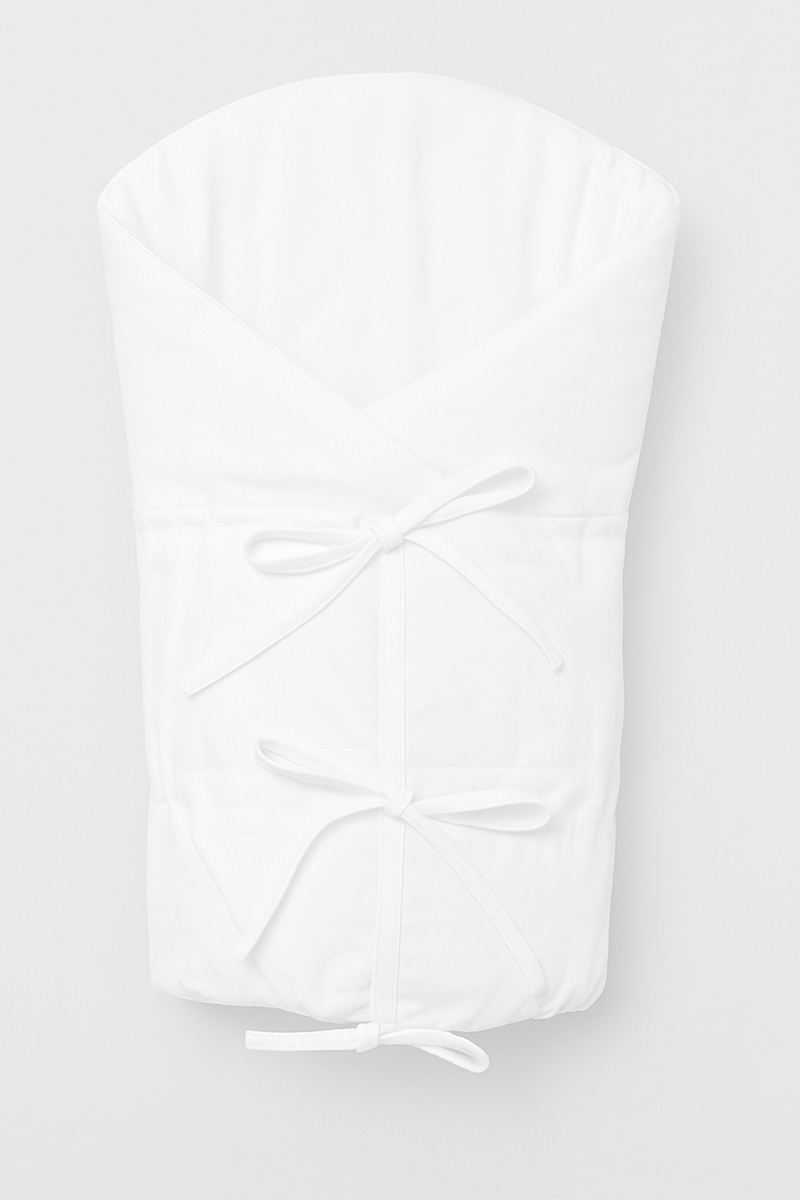 Klasická retro zavinovačka NATURE šnurovacia s výplňou - biela