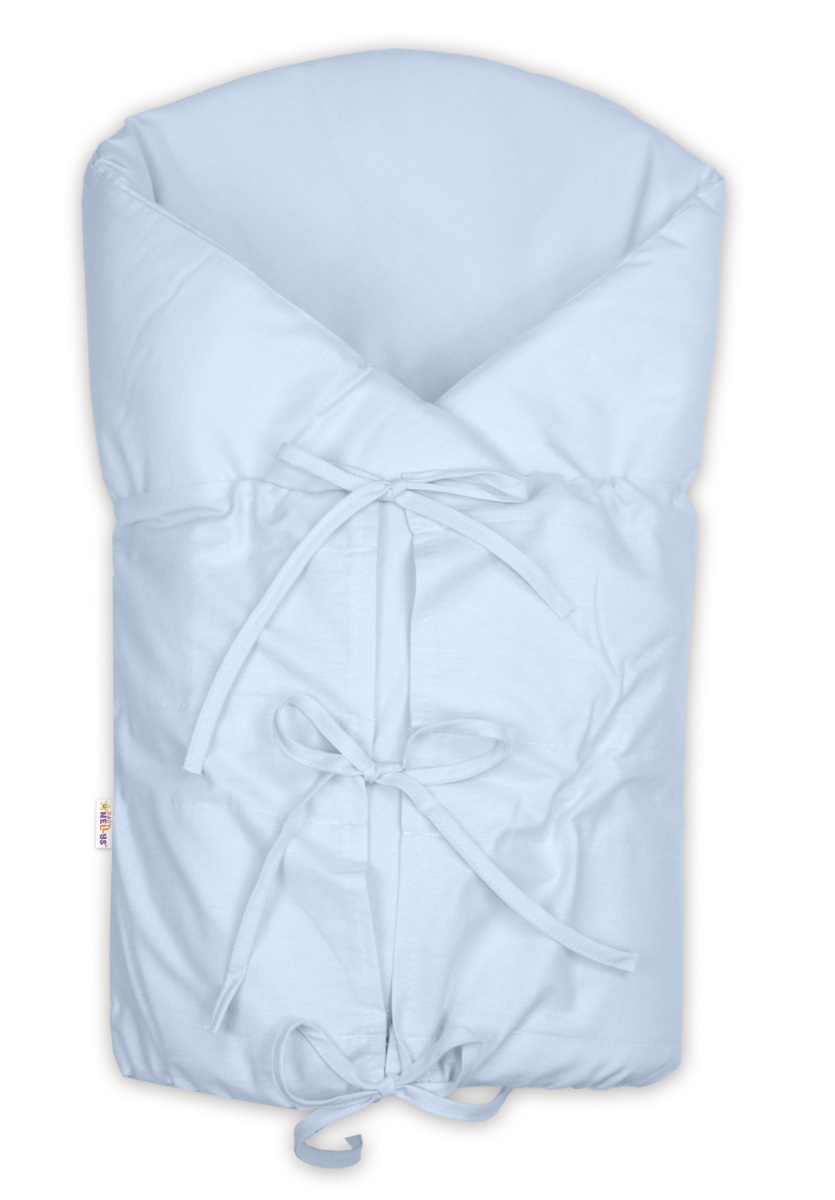 Klasická retro zavinovačka NATURE šnurovacia s výplňou - svetlo modrá