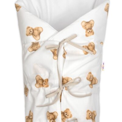 Klasická retro zavinovačka šnurovacia s výplňou, Míša - biela s potlačou