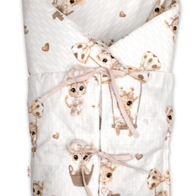 Klasická retro zavinovačka šnurovacia s výplňou, Žirafka béžová