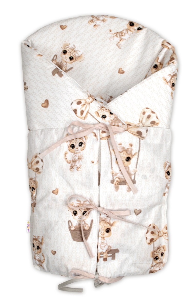 Klasická retro zavinovačka šnurovacia s výplňou, Žirafka béžová