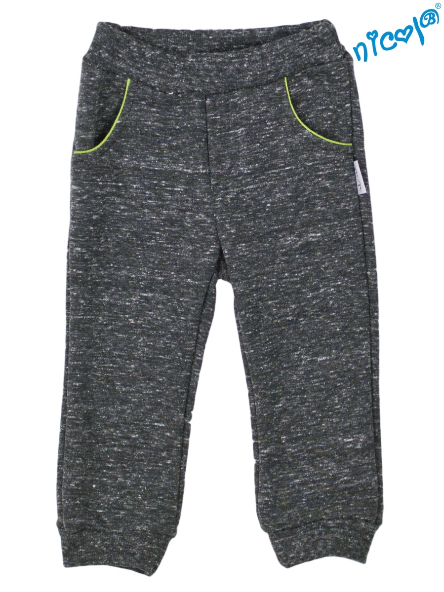 Kojenecké bavlnené tepláky Nicol,Boy - grafit, vel. 56