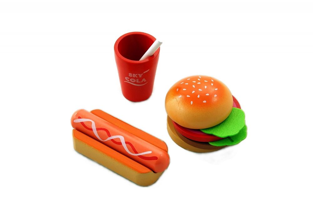 Lelin: Drevená Fast Food sada