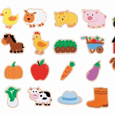 Lelin: Drevená magnetická sada (24ks)