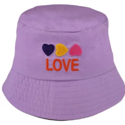 Letný, jarný klobúčik Baby Nellys, Love - lila, vel. 86/92, obvod: 46/50 cm