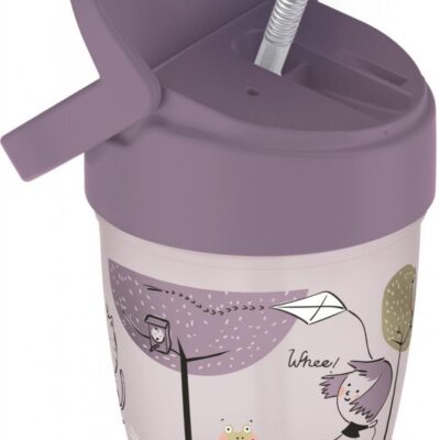 Lovi: Hrnček so slamkou Lovely Girl 12m+ (ružový, 250ml)