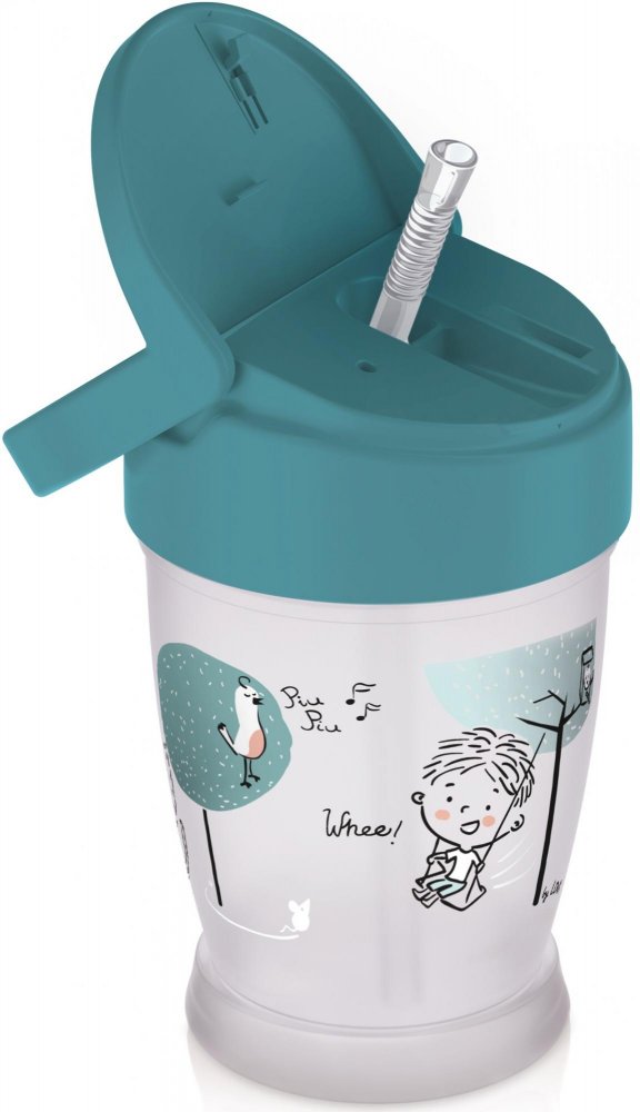 Lovi: Hrnček so slamkou Lovely Girl 12m+ (zelený, 250ml)