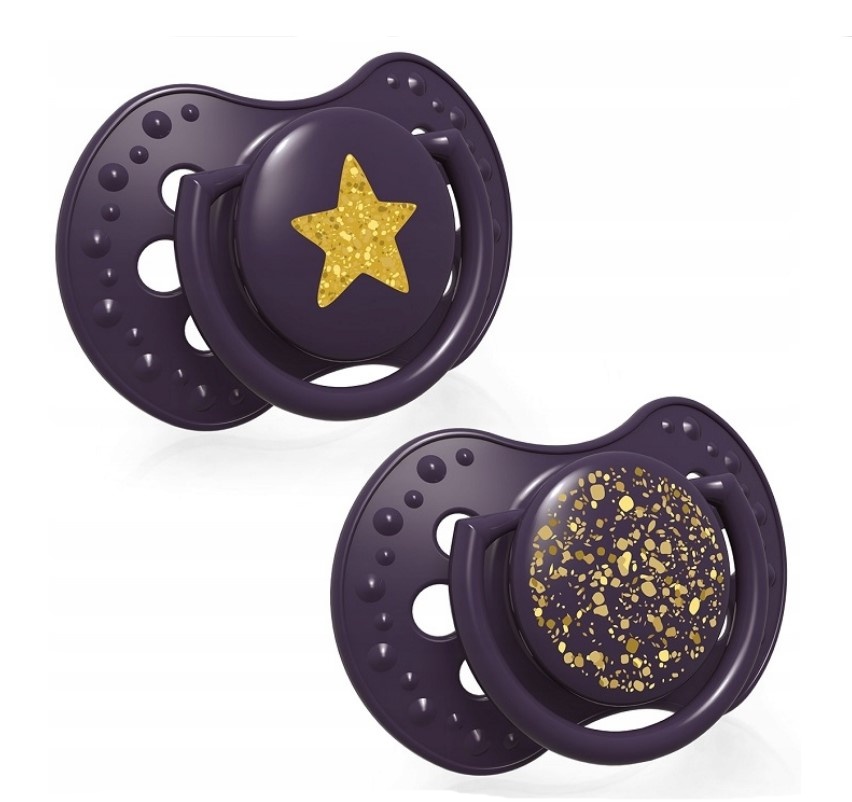 Lovi: Silikónové cumlíky 3-6m Stardust (fialové)