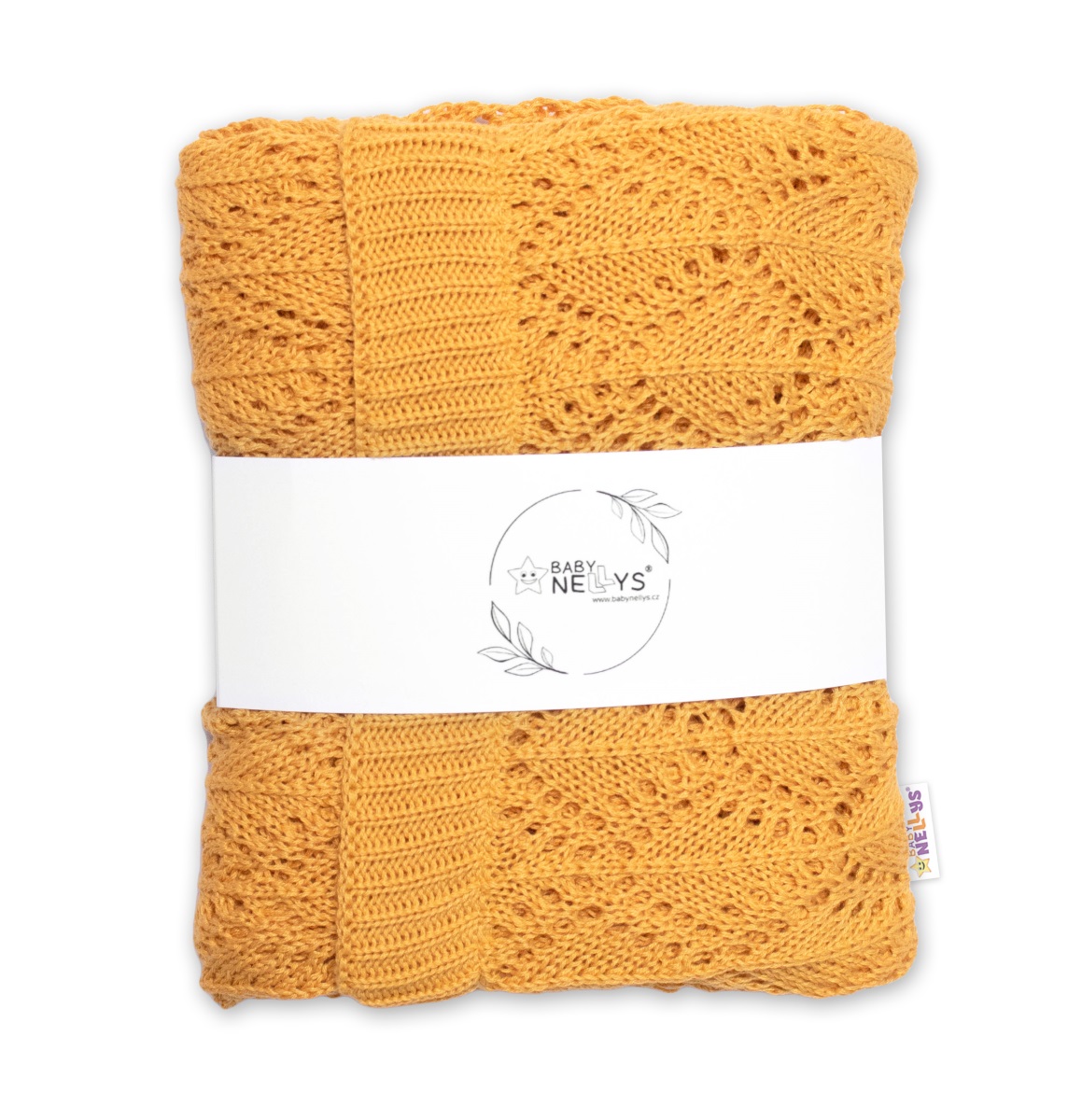 Luxusná háčkovaná deka LOVE 75x95cm (horčicová)