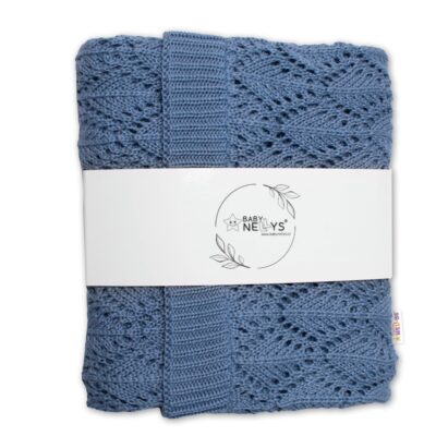 Luxusná háčkovaná deka LOVE 75x95cm (jeans)