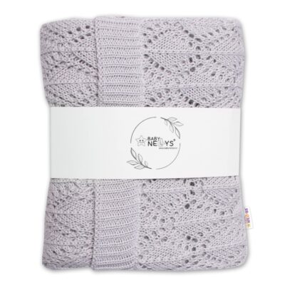 Luxusná háčkovaná deka LOVE 75x95cm (sivá)