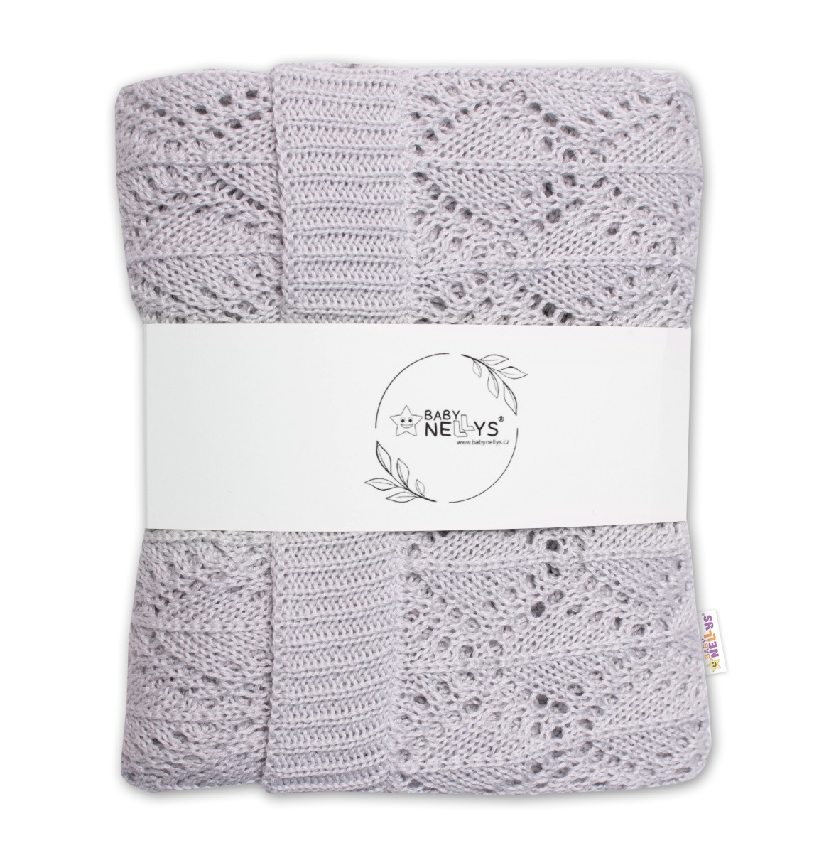 Luxusná háčkovaná deka LOVE 75x95cm (sivá)