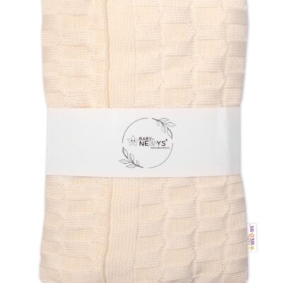 Luxusná pletená deka CUBE 80x100cm (ecru)