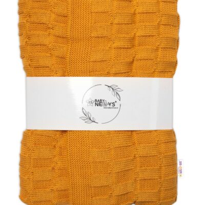 Luxusná pletená deka CUBE 80x100cm (horčicová)