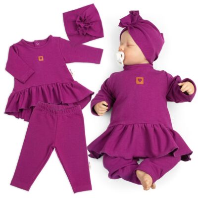 Luxusná bavlnená sada, 3D, NATURE - purpurová, vel. 86