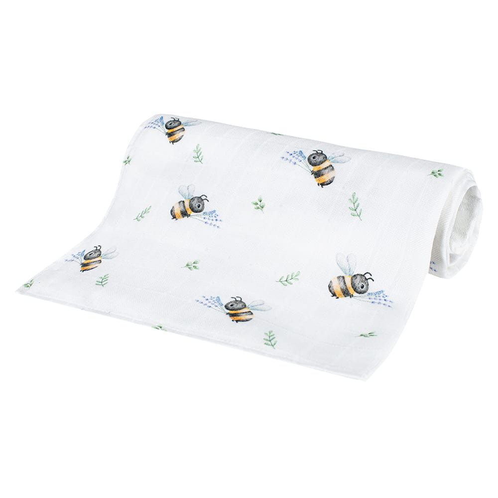 Luxusná osuška, plienka 110x110cm, bambusová, Včielky