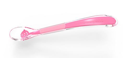 BabyOno: Silikónová lyžička BABY´S SMILE (ružová)