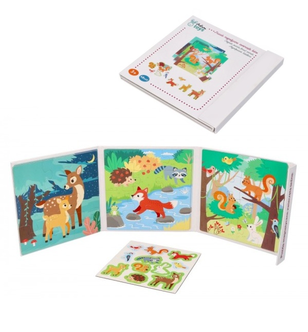 Magnetická vkladačka/puzzle kniha, Lesné zvieratká