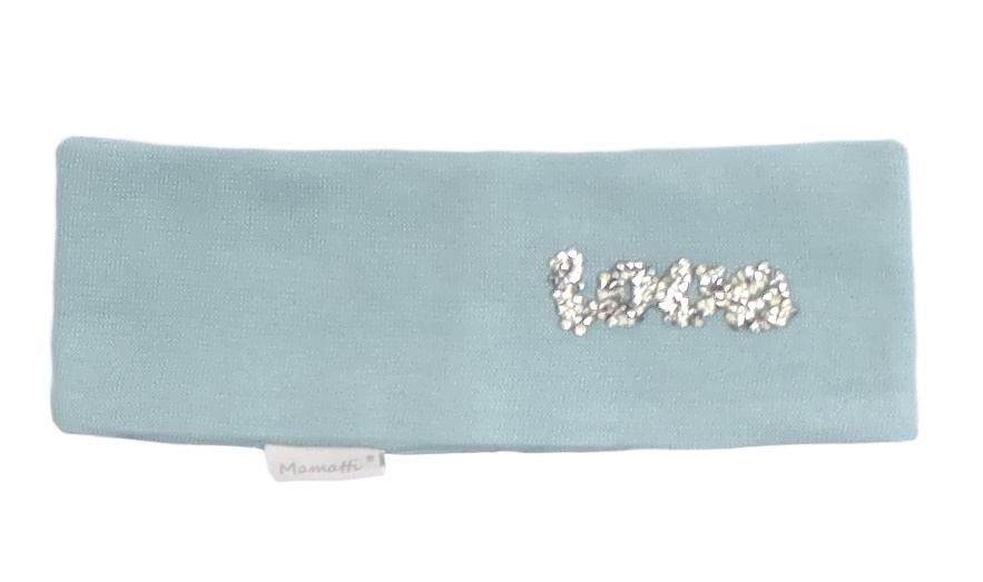Mamatti: Bavlnená čelenka s flitrami Nature (mätová)