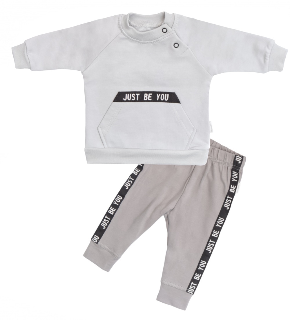 Mamatti Detská tepláková súprava zapínanie na boku, Bear - šedá, veľ. 104