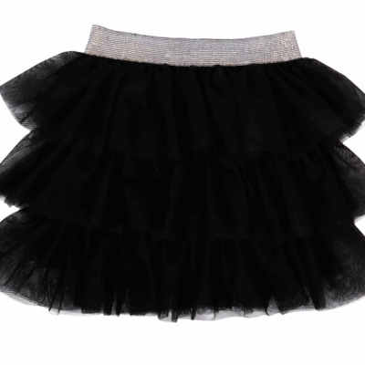 Mamatti Dojčenská tylová sukňa, Princezna Bodka - čierná se sivým pasom, veľ. 104/116