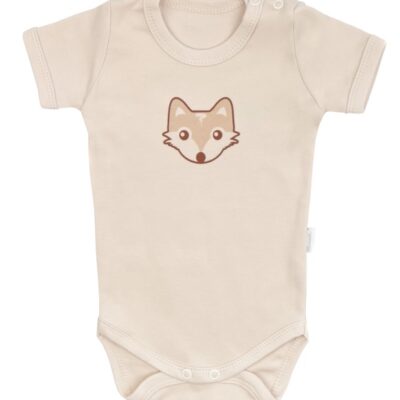 Mamatti Dojčenské body kr. rukáv, Baby Fox - béžová, veľ. 74