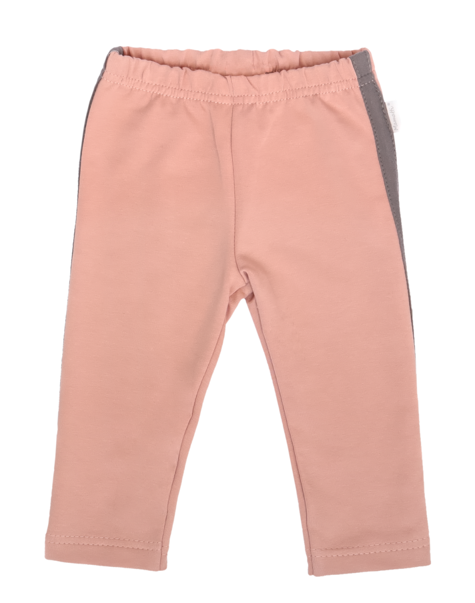 Mamatti Dojčenské legíny s lampasmi, Kvetinka - púdrová, veľ. 74