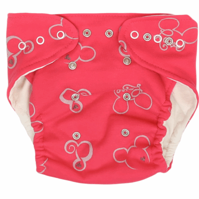 Mamatti Látková plienka EKO sada - nohavičky + 2 x plienka, Myška, veľ. 5 -14 kg, červená