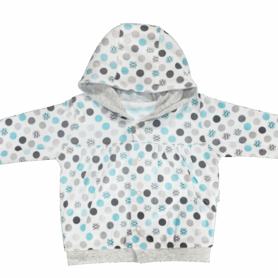 Mamatti Mikinka Bubble Boo - zapínanie uprostred, tyrkys/sivá, veľ. 98