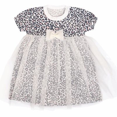 Mamatti Sukničkobody s tylom, krátký rukáv Gepardík - biele so vzorom, veľ. 80