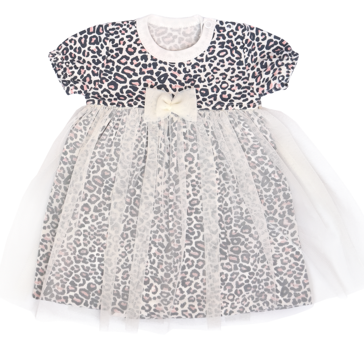 Mamatti Sukničkobody s tylom, krátký rukáv Gepardík - biele so vzorom, veľ. 86