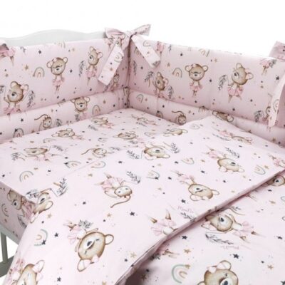 Mantinel s obliečkami, 3D, bavlna, Little Balerina - ružová, 120x90 cm