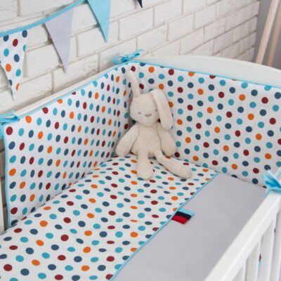 Mantinel s obliečkami BABY LOVE, 135x100cm, Barevné puntíky