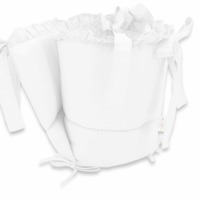 Mantinel s volánikom do postieľky 120 x 60 cm, Royal - biely