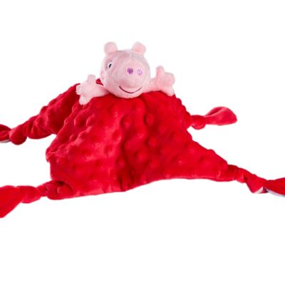 Mazlík, prítulníček pre bábätká PEPPAPIG, 17x14cm, červená